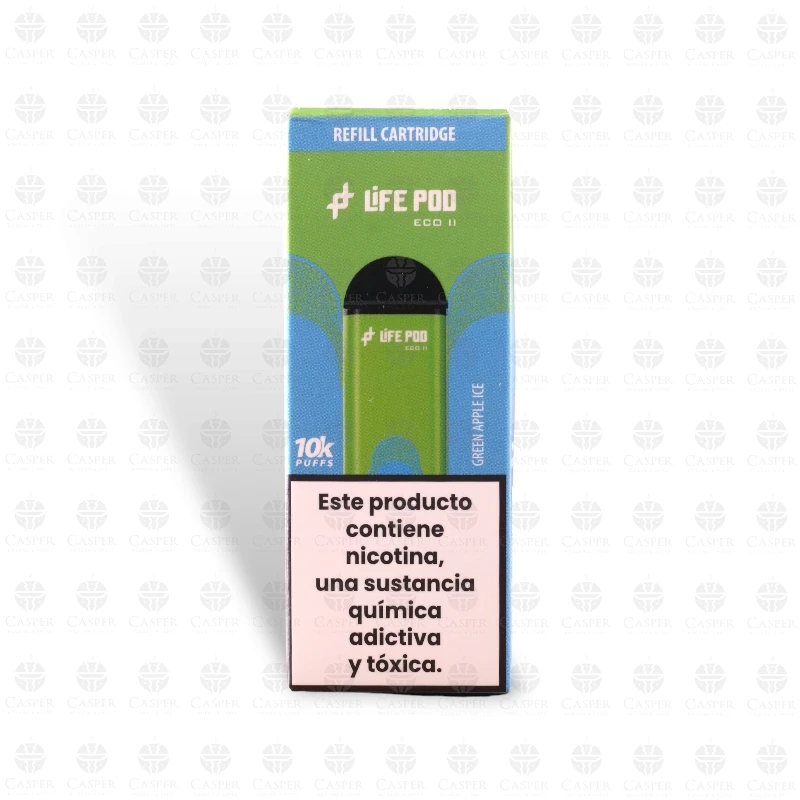 LIFE POD ECO II CARTUCHO 10000 PUFF GREEN APPLE ICE