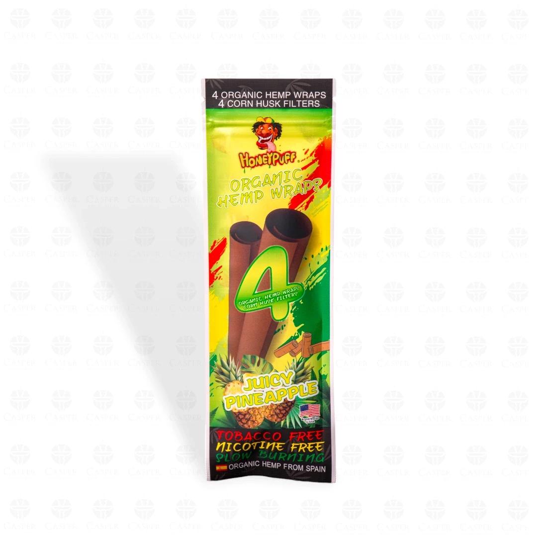 HONEYPUFF ORGANIC HEMP WRAPS (4X1) CON FILTROS JUICY PINEAPPLE