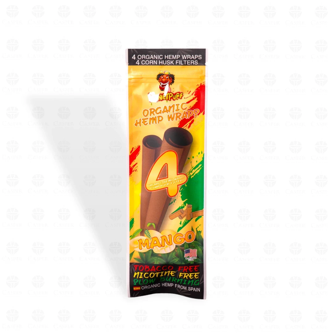 HONEYPUFF ORGANIC HEMP WRAPS (4X1) CON FILTROS MANGO