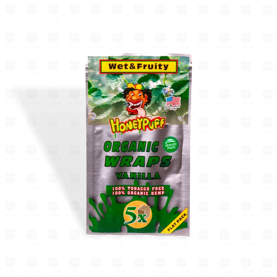 HONEYPUFF WET & FRUITY ORGANIC WRAPS (5X1) VANILLA